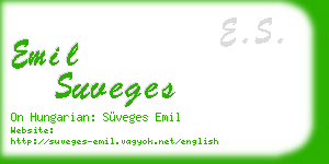 emil suveges business card