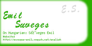 emil suveges business card